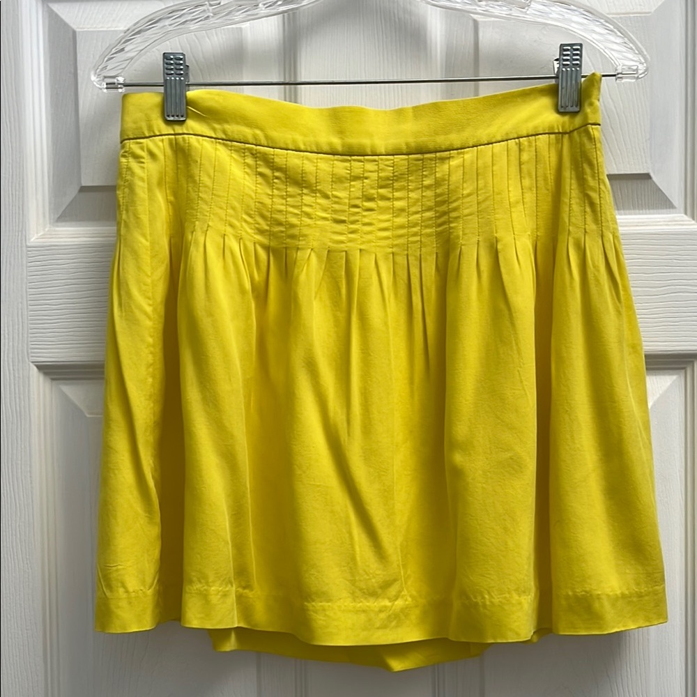 GAP Yellow Smocked Bubble Mini Skirt